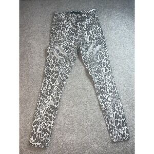 Joes The Charlie High Rise‎ Skinny Ankle Leopard Print Distressed Jeans Size 26